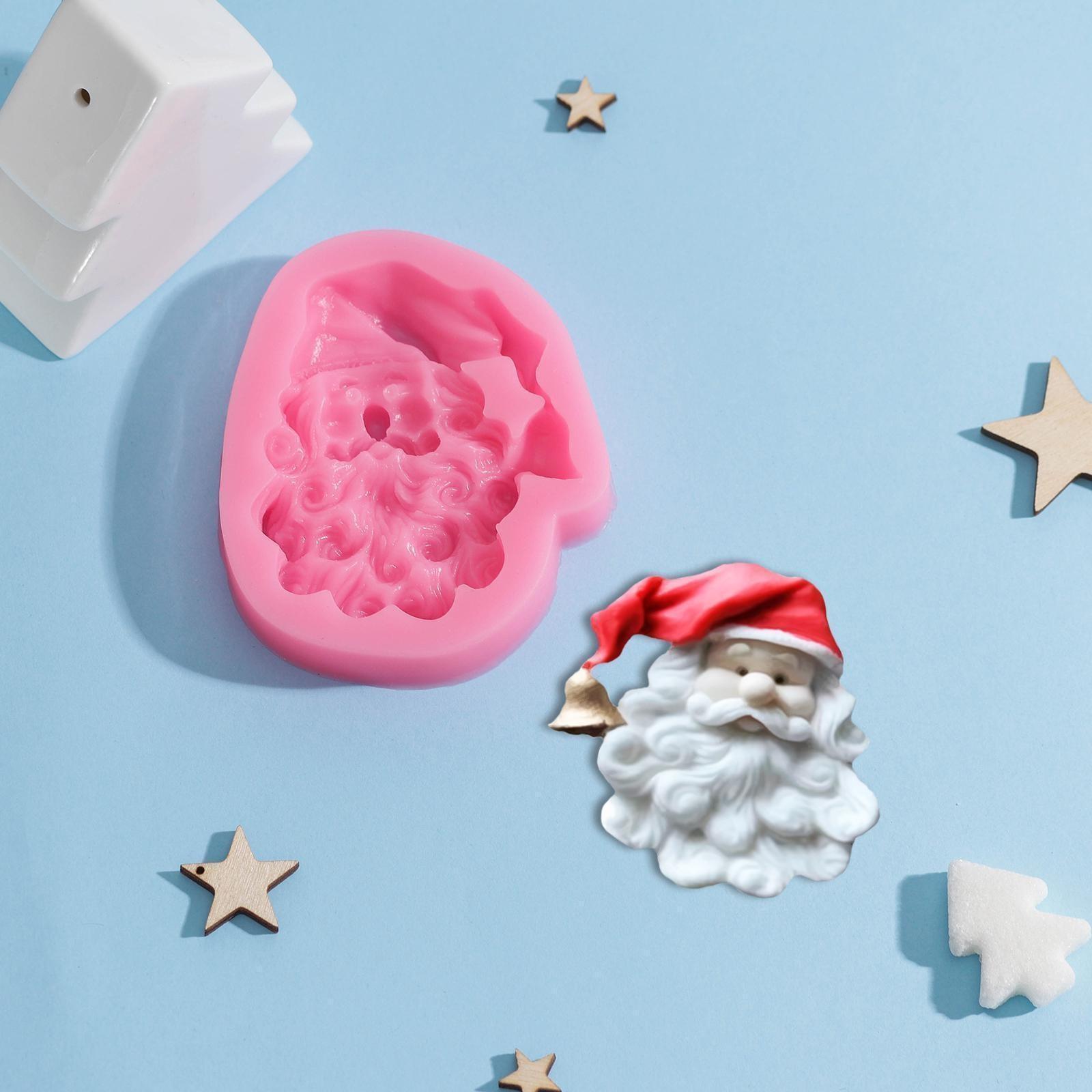 Силиконовый молд «Санта», 8,2×7×1,5 см, цвет МИКС