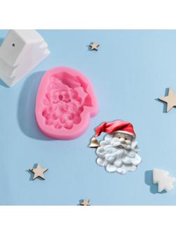 Силиконовый молд «Санта», 8,2×7×1,5 см, цвет МИКС