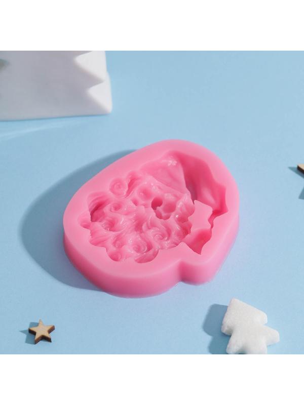 Силиконовый молд «Санта», 8,2×7×1,5 см, цвет МИКС