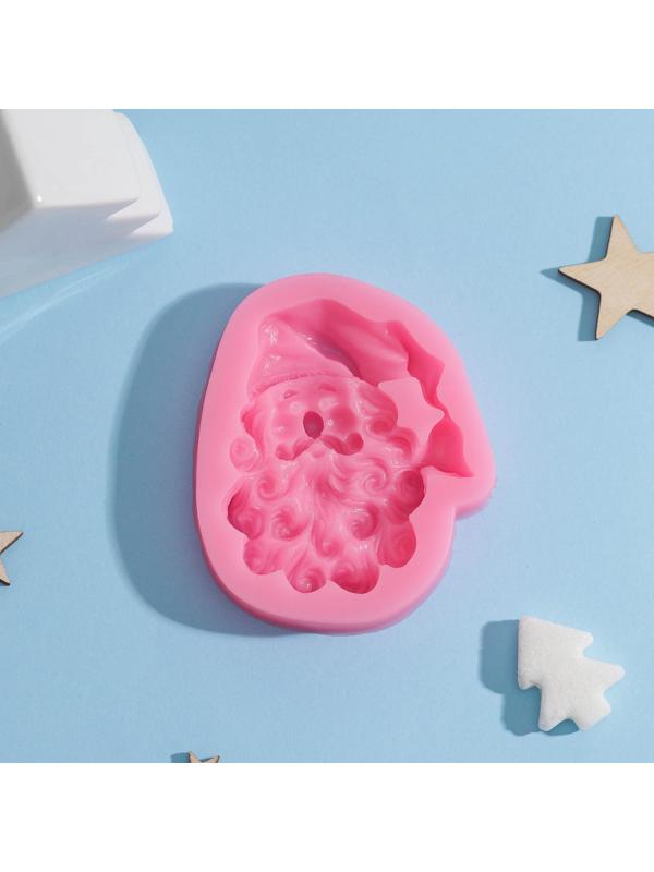 Силиконовый молд «Санта», 8,2×7×1,5 см, цвет МИКС