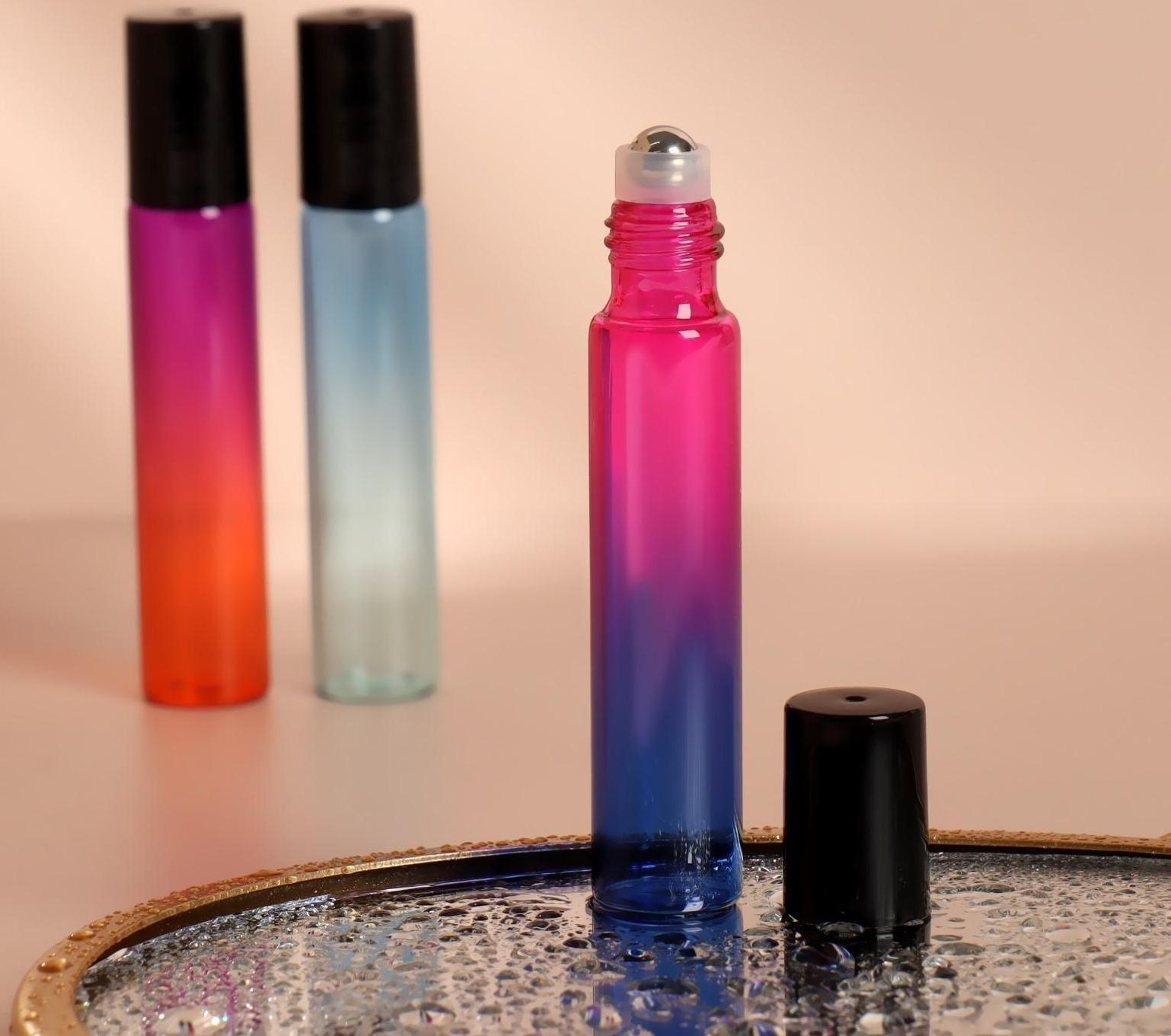 Флакон стеклянный для парфюма «Градиент», с металлическим роликом, 10 мл, цвет МИКС