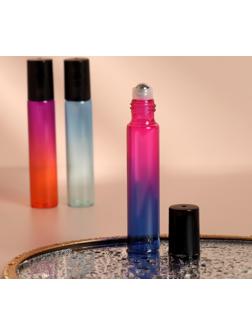 Флакон стеклянный для парфюма «Градиент», с металлическим роликом, 10 мл, цвет МИКС