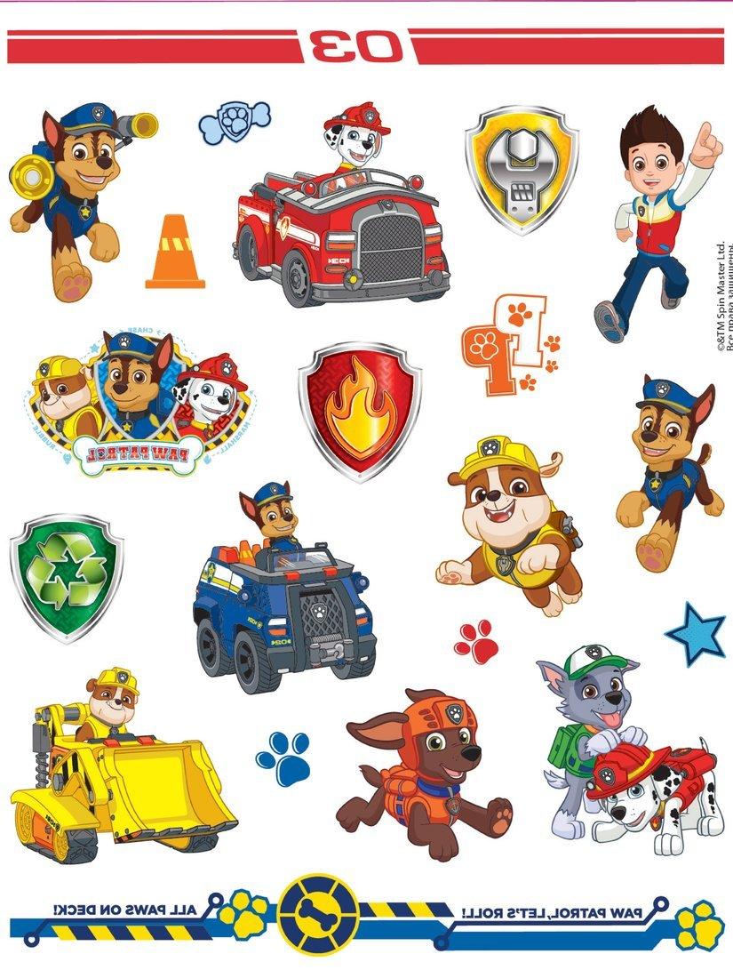 Набор Наклейки-татуировки Щенячий патруль, для мальчиков, 2 листа