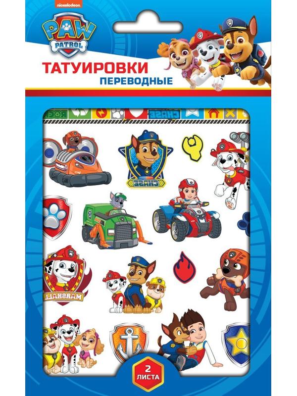 Набор Наклейки-татуировки Щенячий патруль, для мальчиков, 2 листа