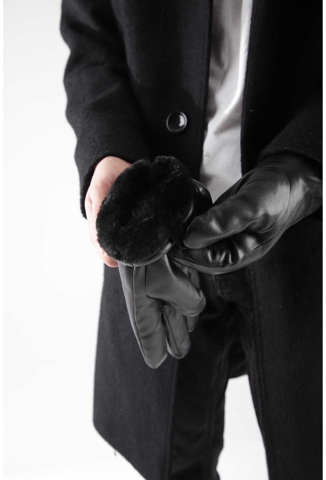 Перчатки мужские, размер 14, с утеплителем, цвет чёрный