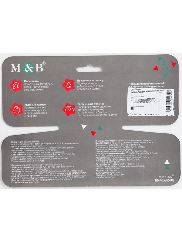 Нагрудник детский «Джентльмен», непромокаемый на липучке, ПВХ, , новогодняя подарочная упаковка, цвет МИКС