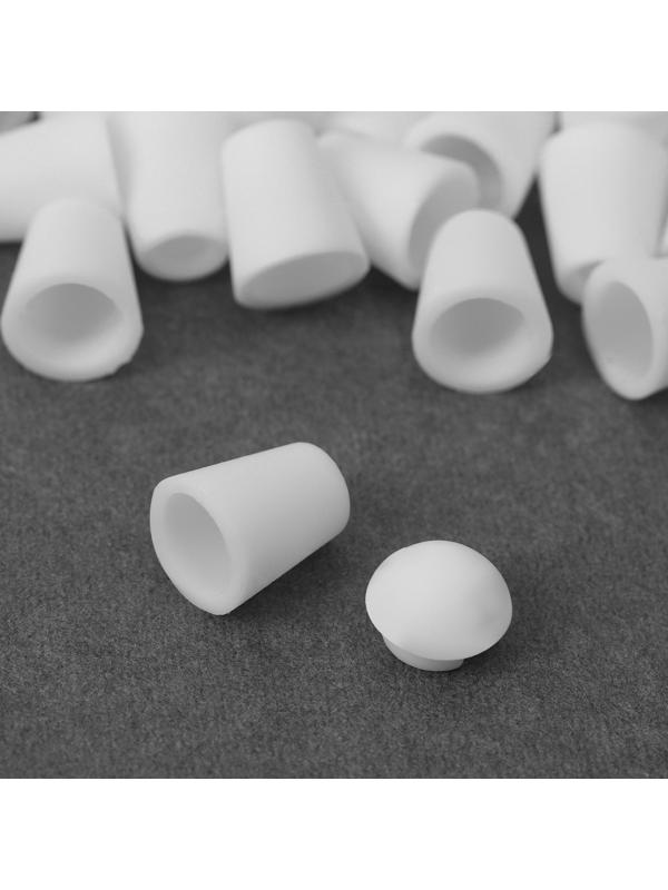 Набор наконечников для шнура, d = 4 мм, 2 × 1,2 см, 100 шт, цвет белый