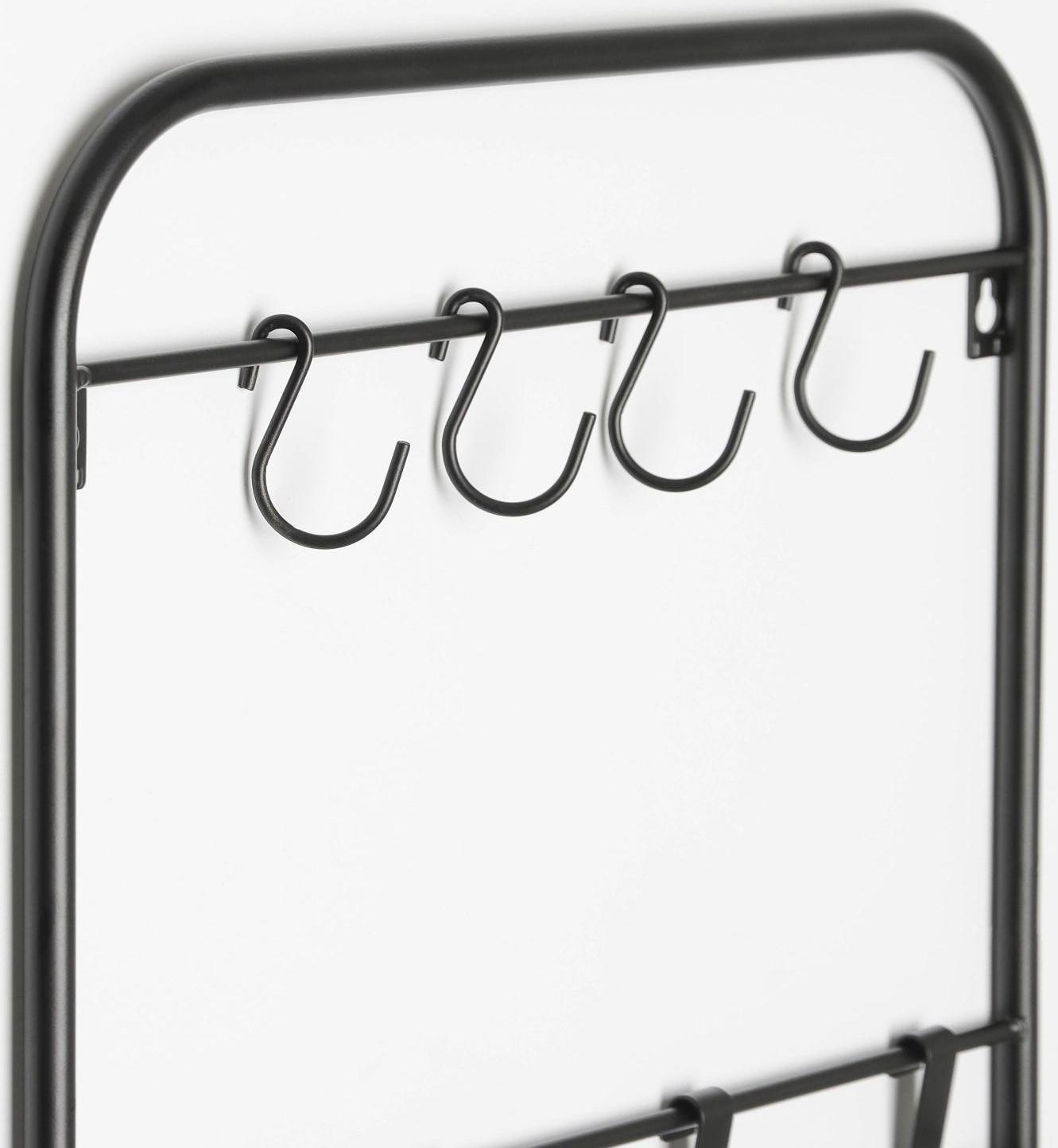 Система хранения универсальная, 3 корзины, 4 крючка, цвет чёрный