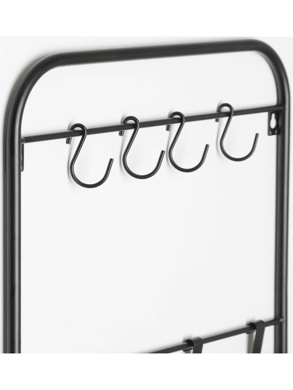 Система хранения универсальная, 3 корзины, 4 крючка, цвет чёрный