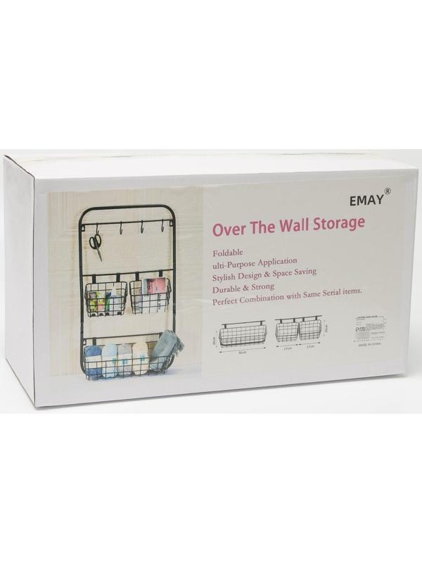 Система хранения универсальная, 3 корзины, 4 крючка, цвет чёрный