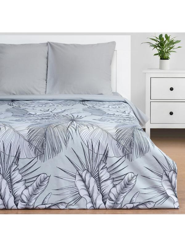 Постельное бельё Этель 2 сп Gray tropics 175х215 см, 200х220 см, 70х70 см - 2 шт