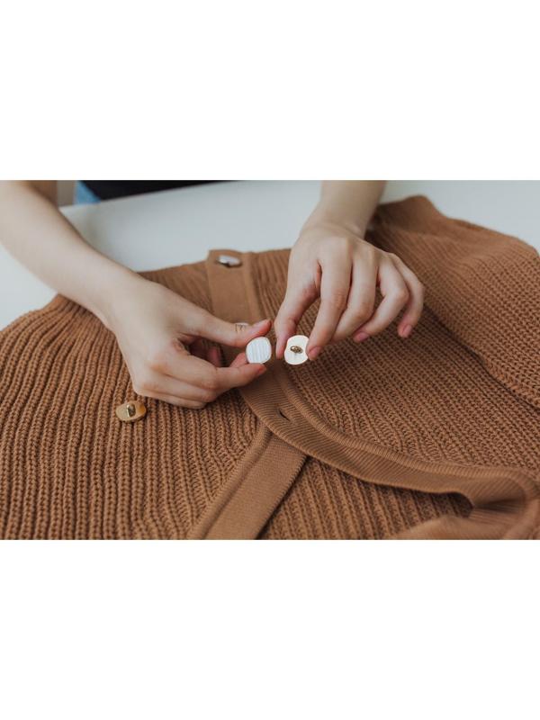 Набор пластиковых пуговиц на ножке, d = 23 мм, 5 шт, цвет белый