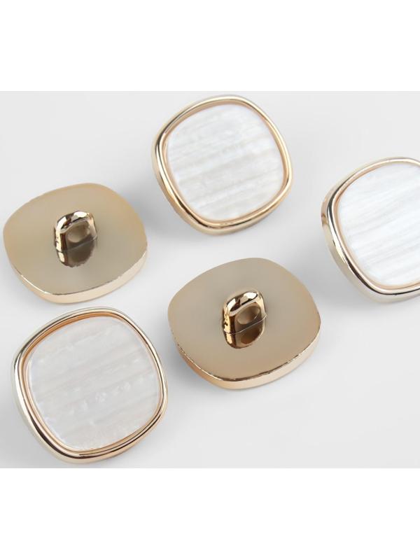 Набор пластиковых пуговиц на ножке, d = 23 мм, 5 шт, цвет белый