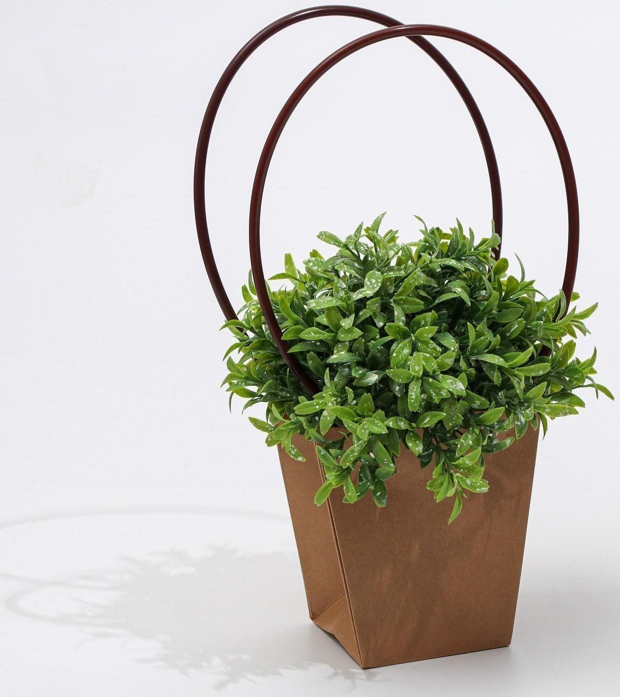 Сумка для цветов крафт влагостойкая, 12x12-8x8-12.5 см