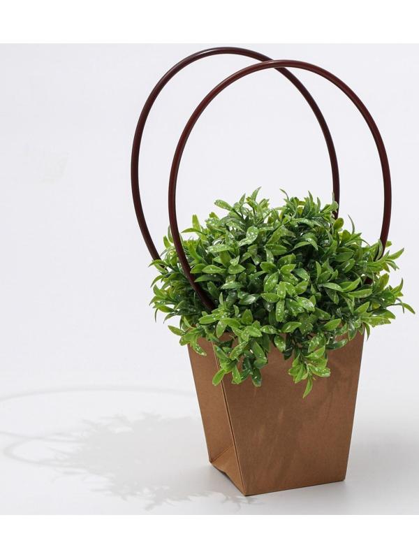 Сумка для цветов крафт влагостойкая, 12x12-8x8-12.5 см