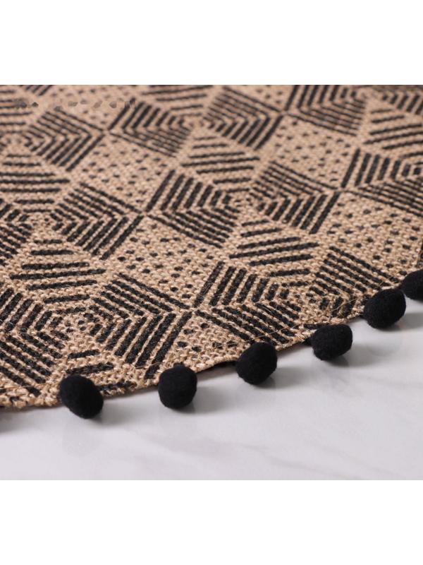 Салфетка сервировочная на стол «Сафари», d=38 см, цвет чёрный