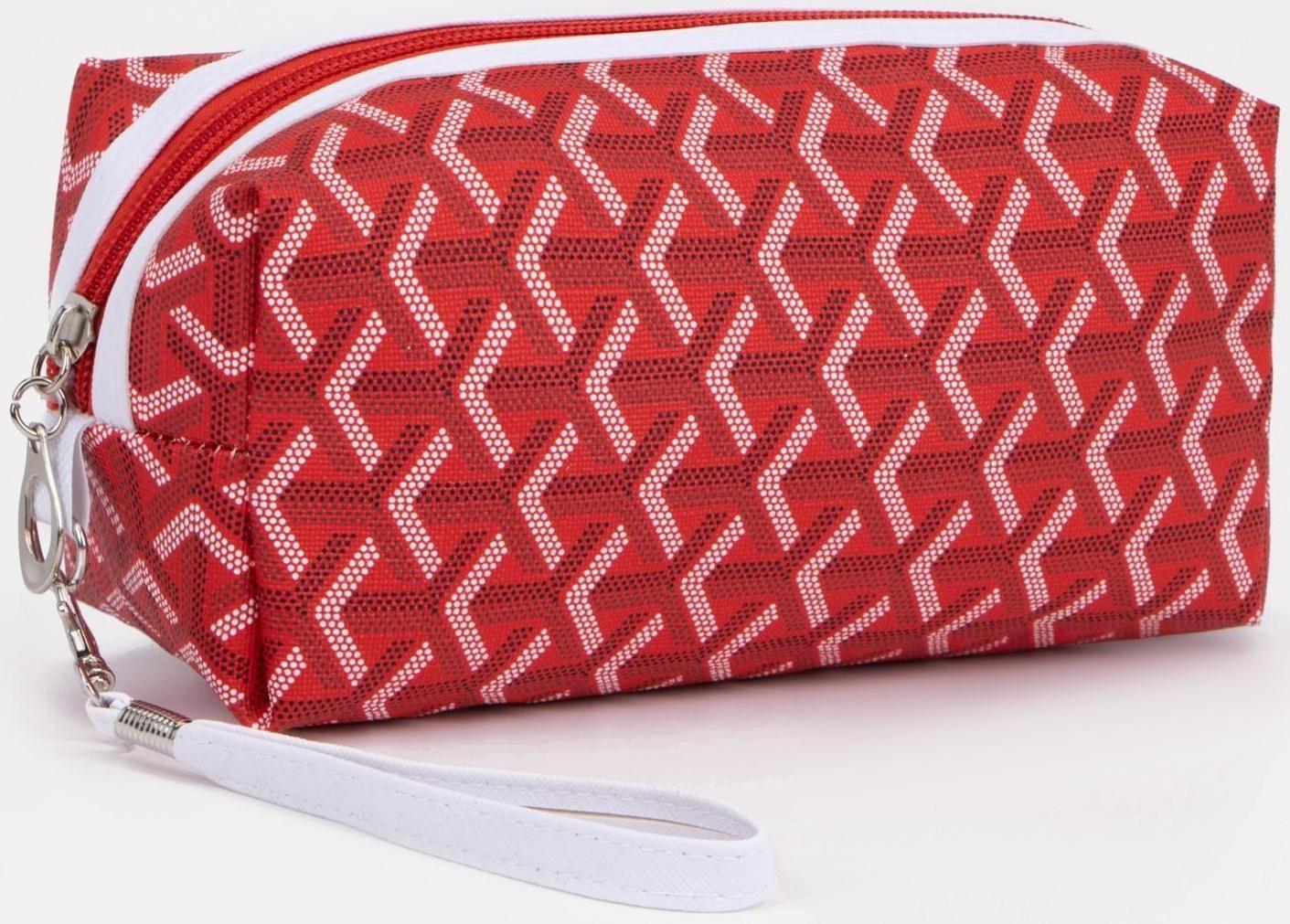 Косметичка на молнии, цвет красный