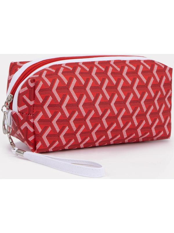 Косметичка на молнии, цвет красный