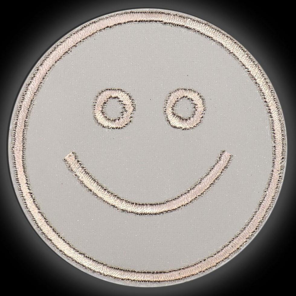 Светоотражающая термонаклейка «Смайл», d = 6,3 см, цвет серый