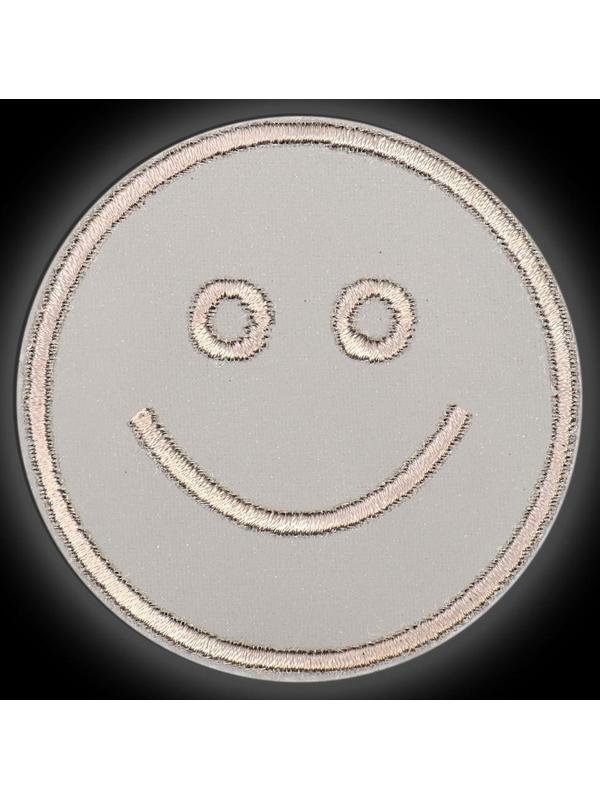 Светоотражающая термонаклейка «Смайл», d = 6,3 см, цвет серый