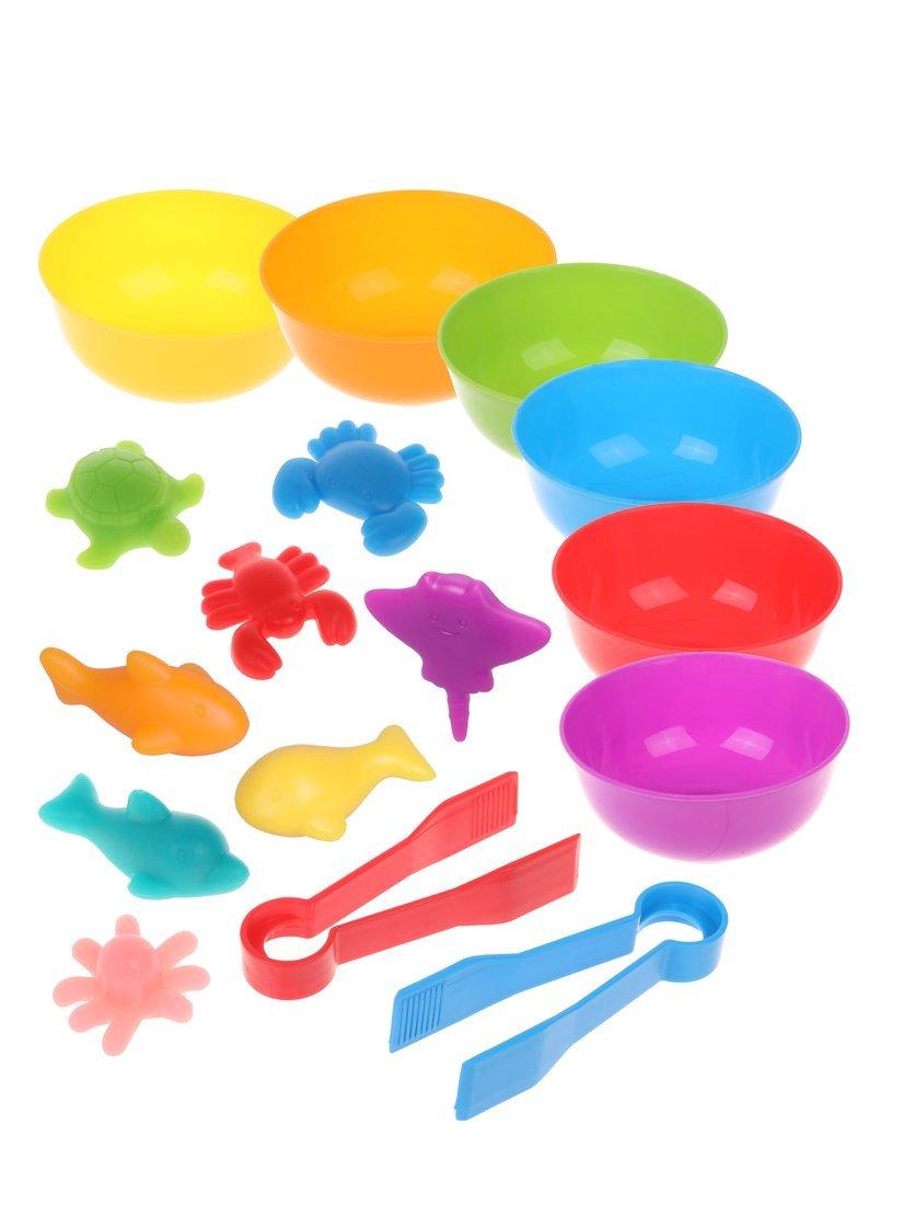 Дидактический набор для сортировки МОРСКИЕ ОБИТАТЕЛИ, 56 фигурок, 6
тарелочек, 2 пинцета