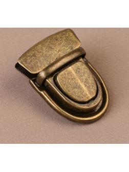 Застёжка для сумки, 4 × 3 см, цвет бронзовый
