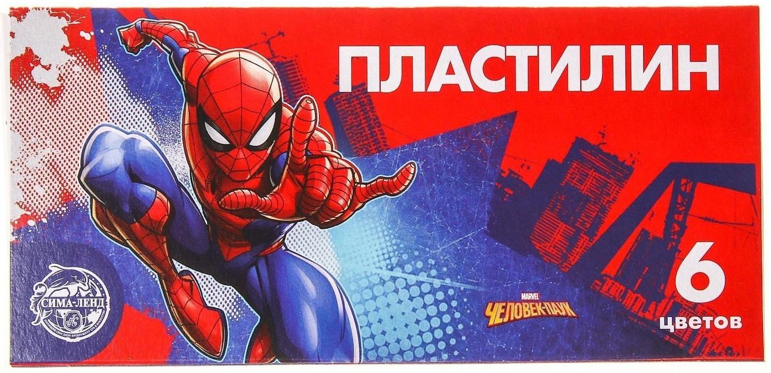 Пластилин 6 цветов 90 г «Супергерой», Человек-паук