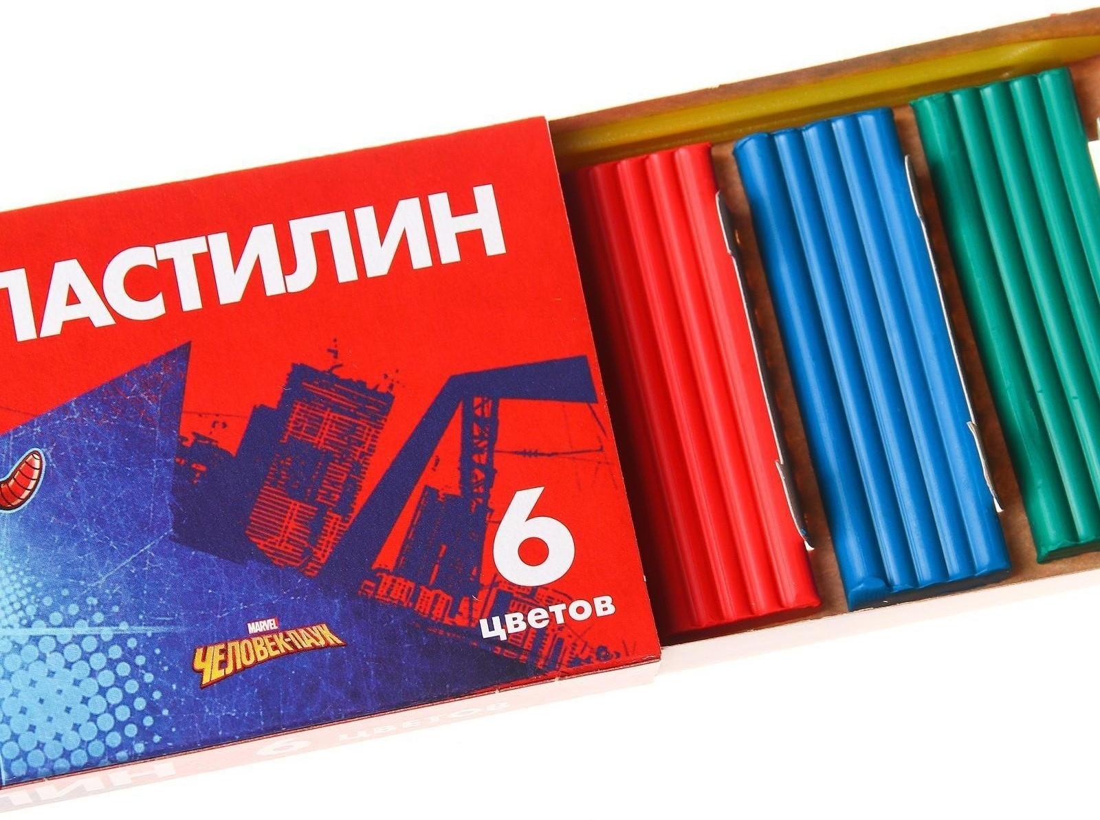 Пластилин 6 цветов 90 г «Супергерой», Человек-паук