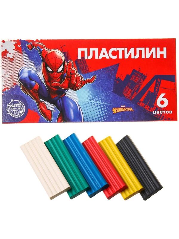 Пластилин 6 цветов 90 г «Супергерой», Человек-паук
