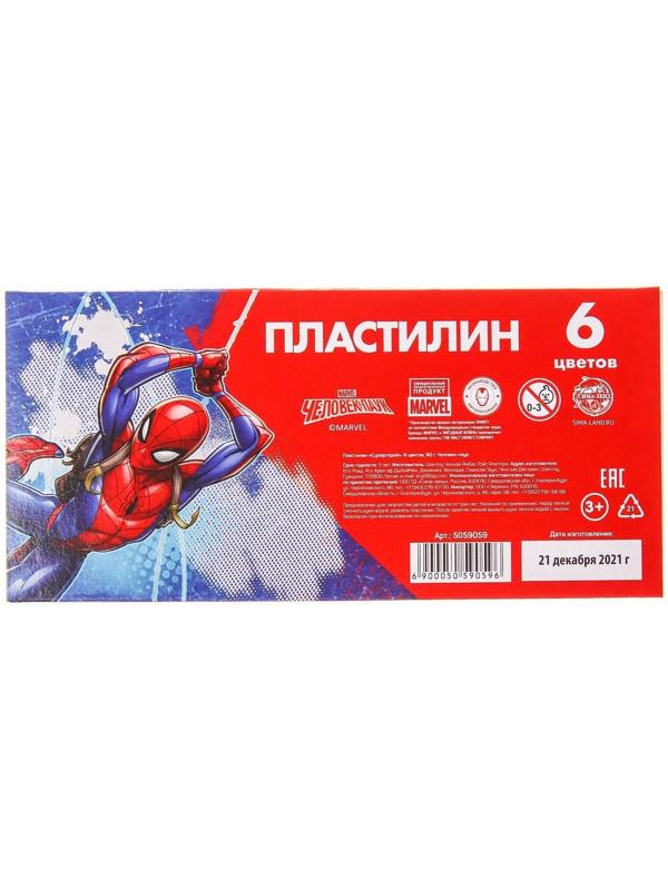 Пластилин 6 цветов 90 г «Супергерой», Человек-паук