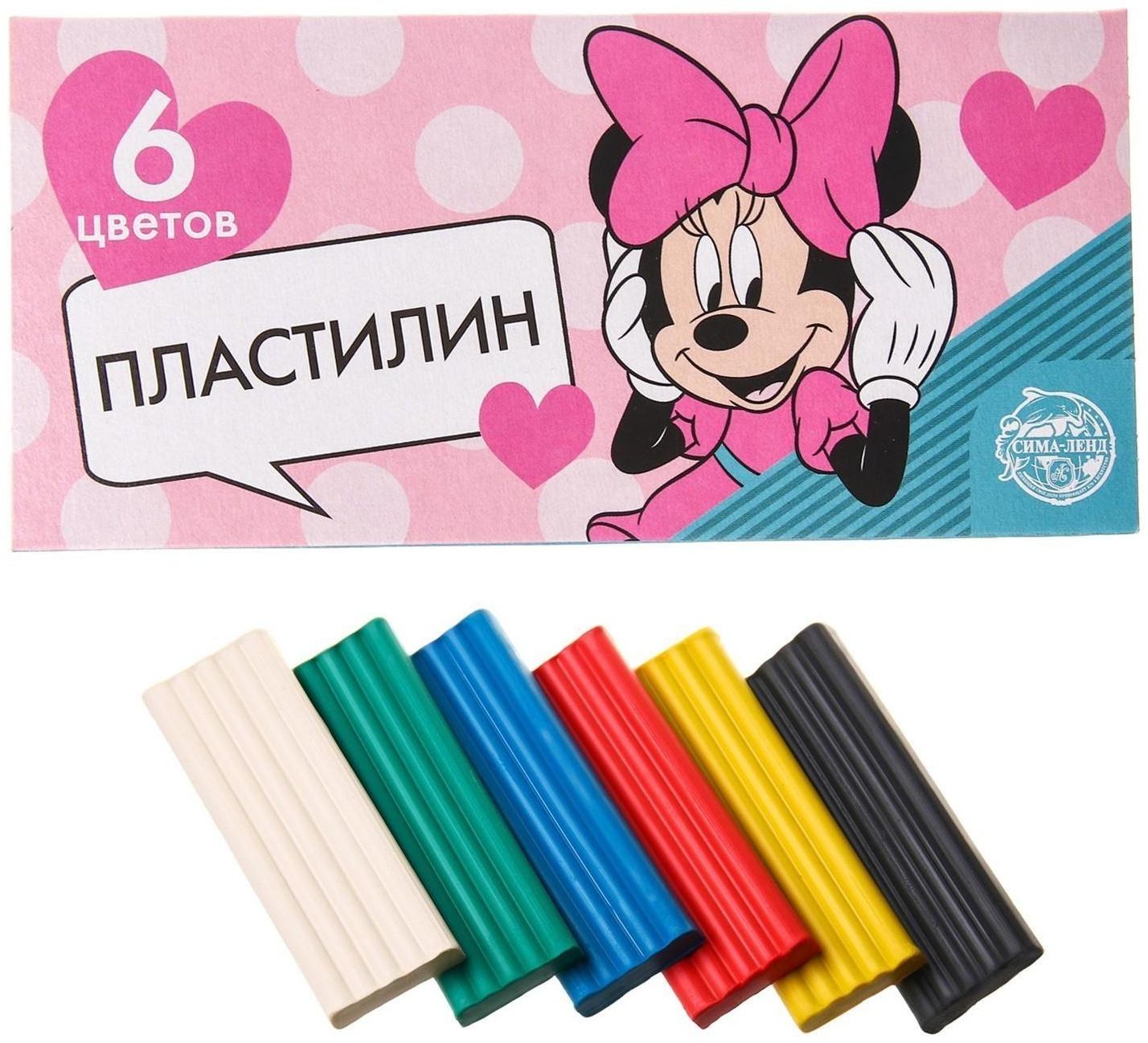 Пластилин 6 цветов 90 г «Минни», Минни Маус
