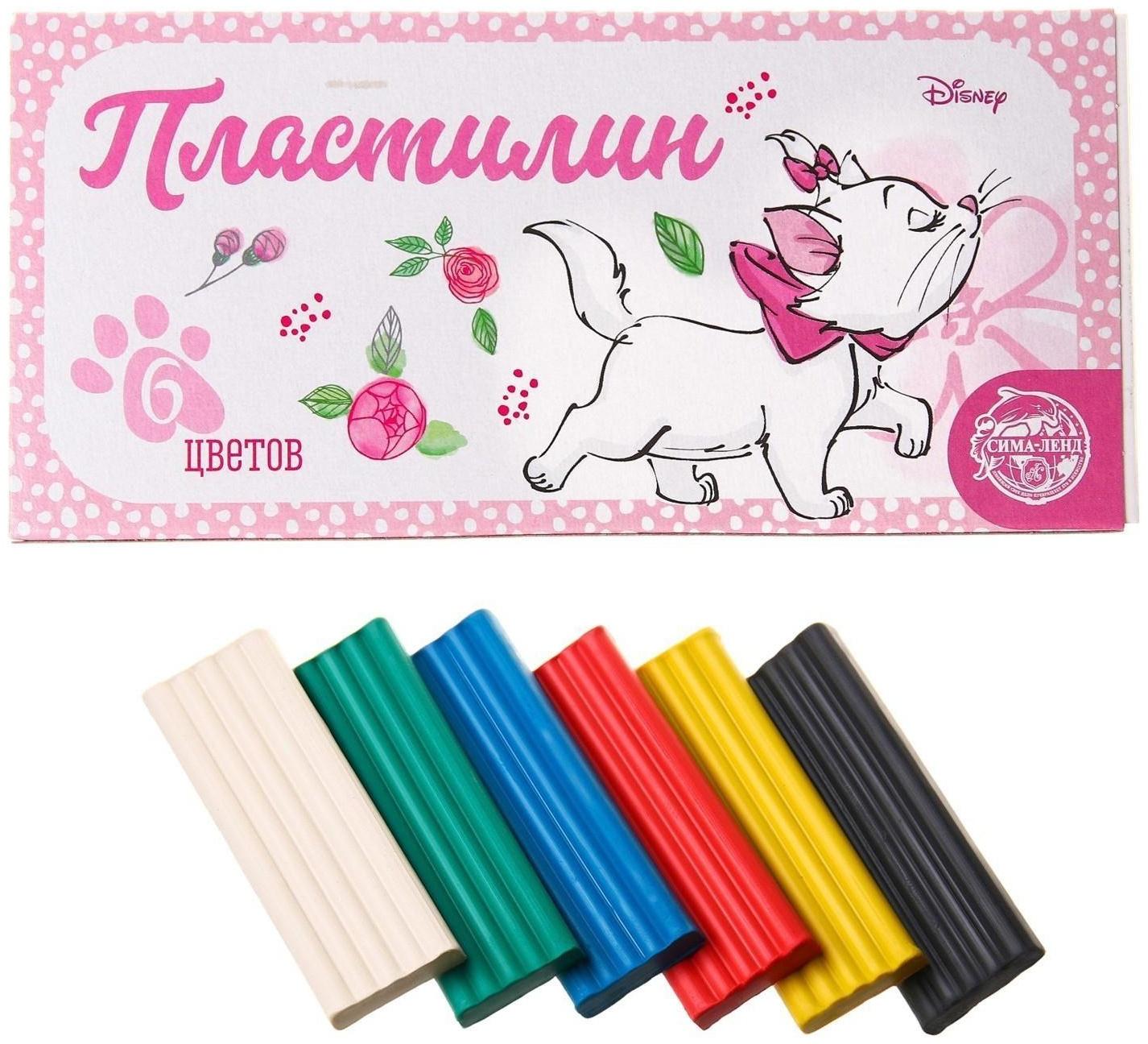 Пластилин 6 цветов 90 г «Мари», Коты-аристократы