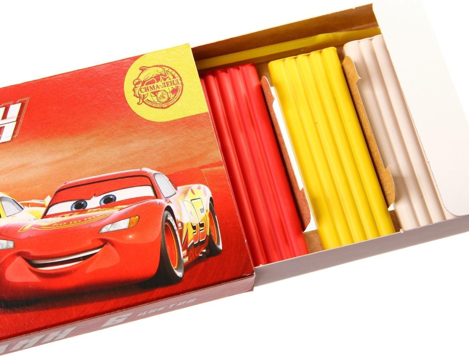 Пластилин 6 цветов 90 г «Чемпион», Тачки