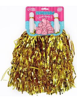 Помпоны 2 шт, цвет золото