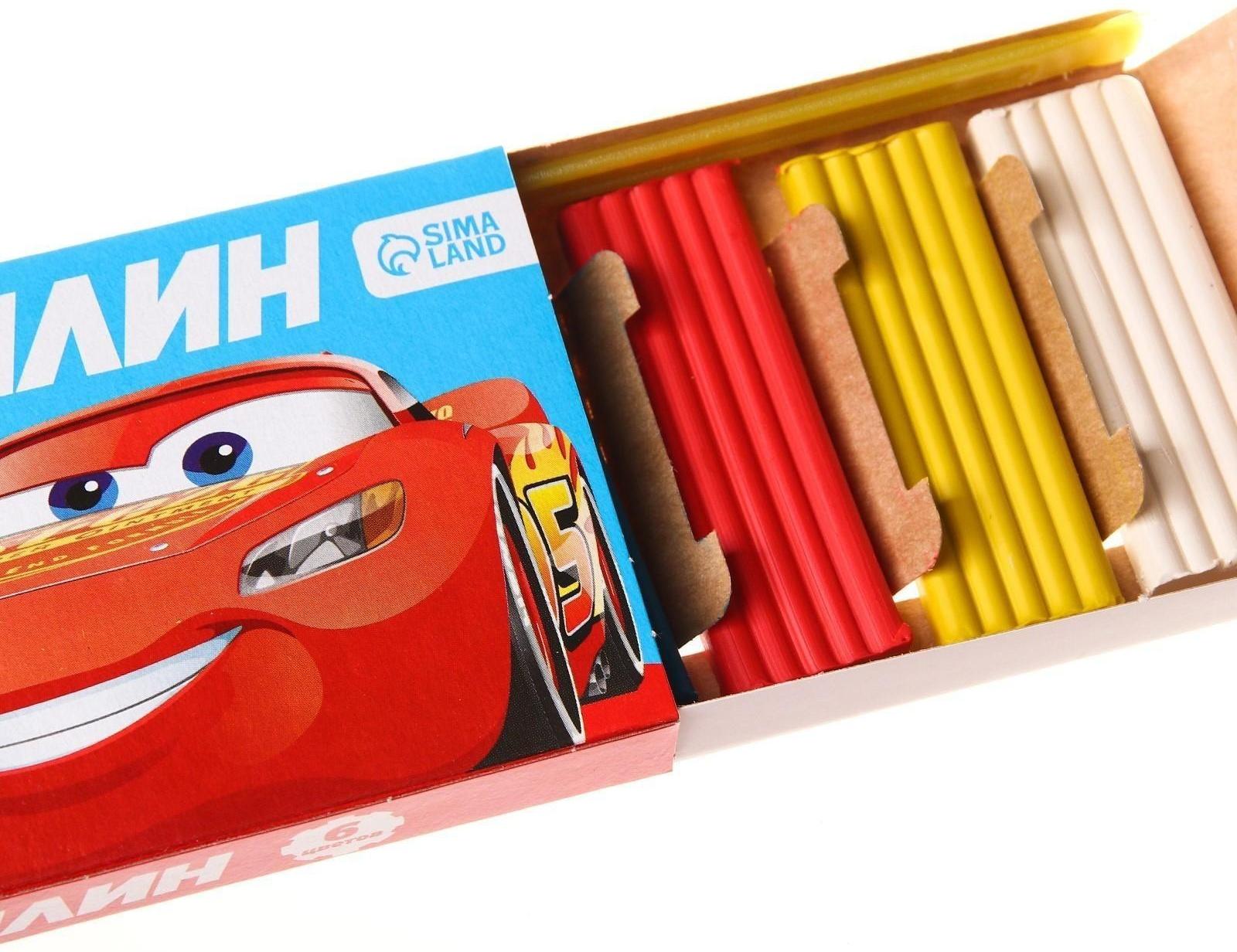 Пластилин 6 цветов 90 г , Тачки