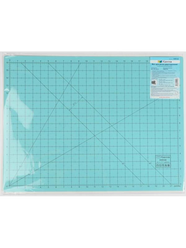 Мат для резки, двусторонний, 60 × 45 см, А2, цвет серо-голубой