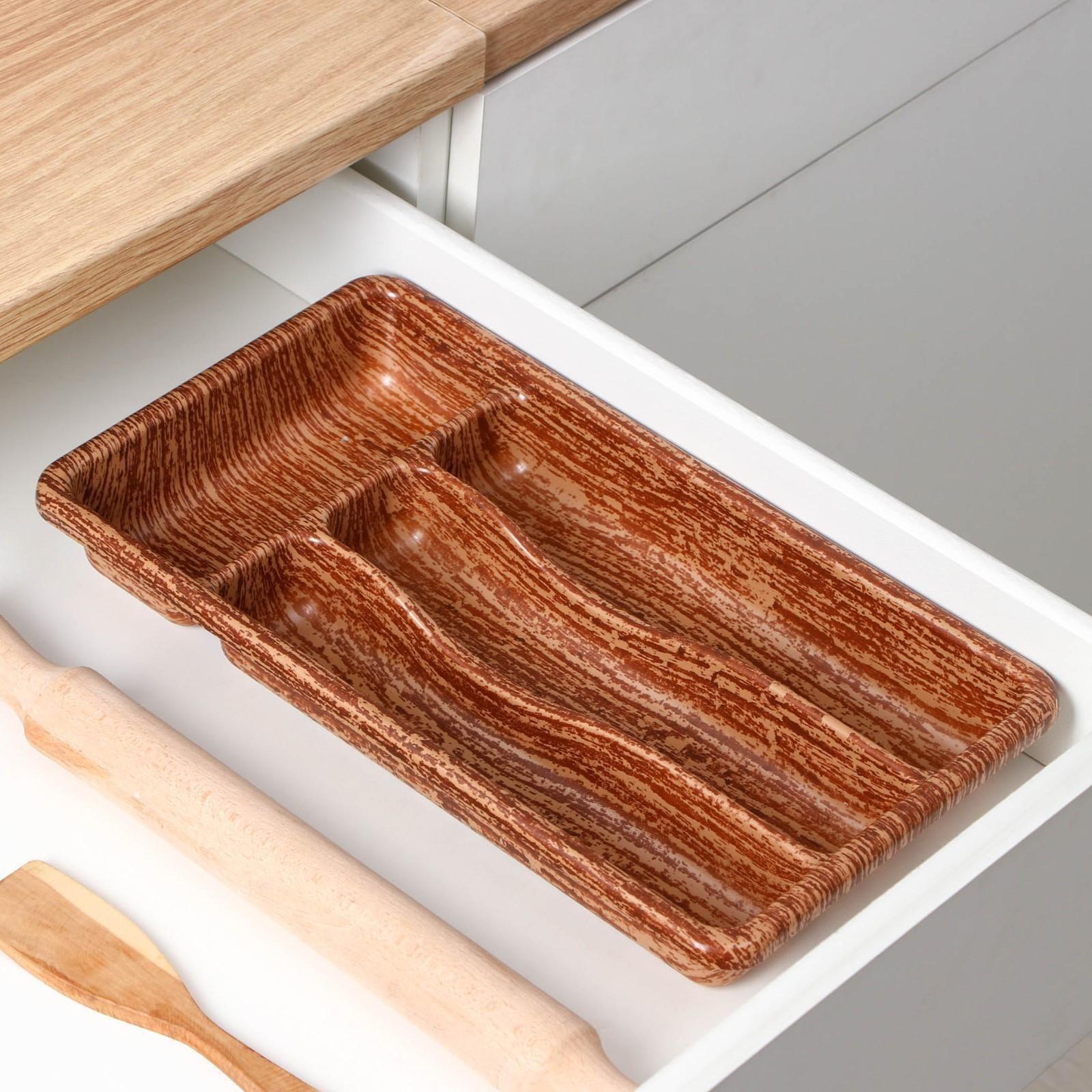 Лоток для столовых приборов 4 отделения 36х20х5 см 