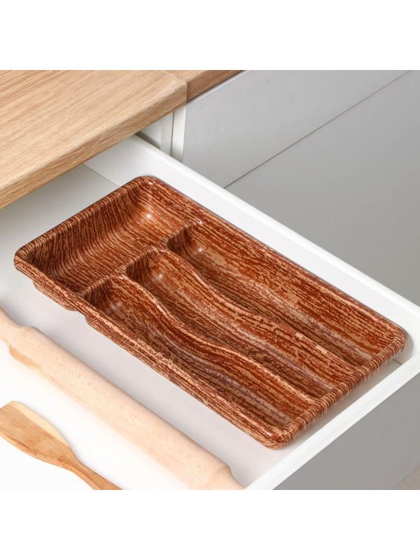 Лоток для столовых приборов 4 отделения 36х20х5 см 