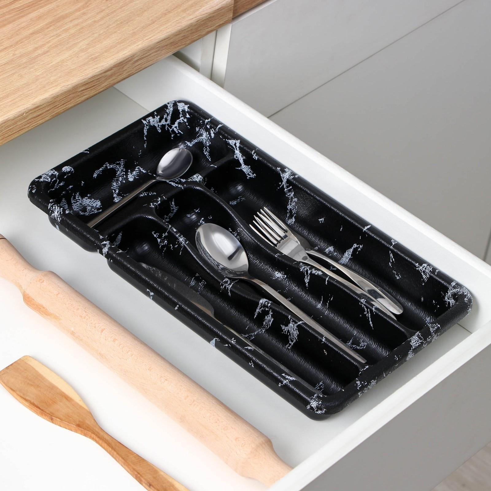 Лоток для столовых приборов 4 отделения 36х20х5 см 