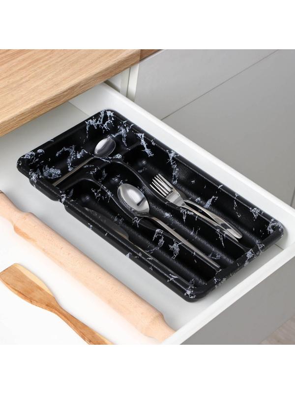 Лоток для столовых приборов 4 отделения 36х20х5 см 