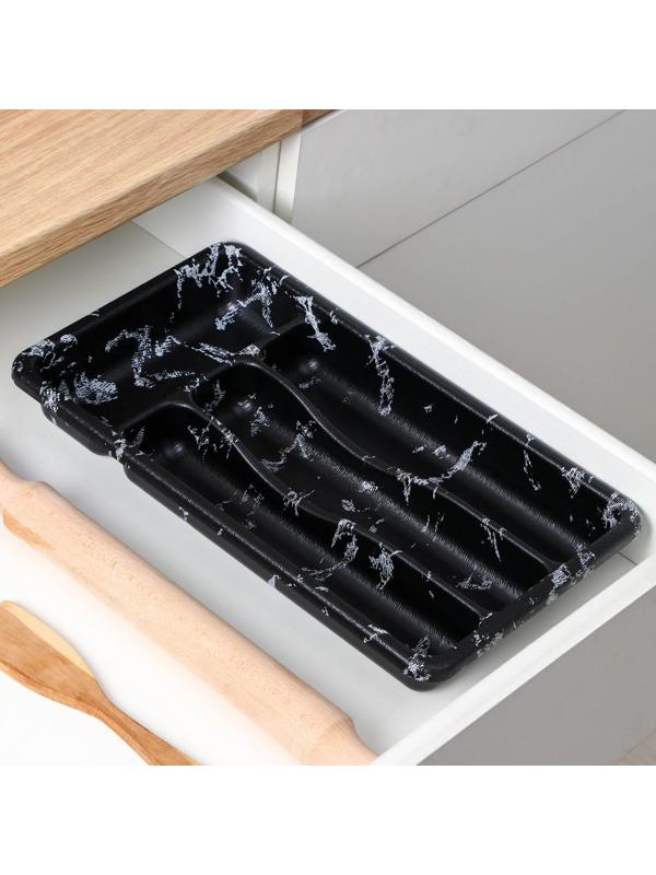 Лоток для столовых приборов 4 отделения 36х20х5 см 