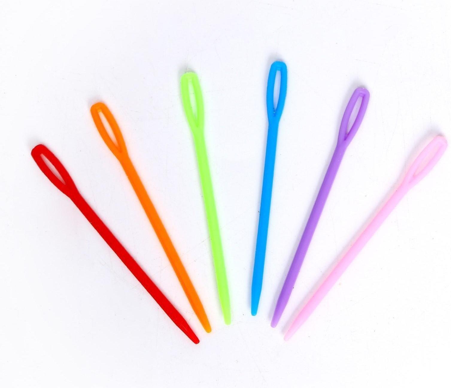 Игла пластиковая, набор 20 шт., размер 1 шт. — 5 см, цвета МИКС
