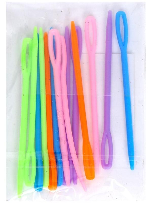 Игла пластиковая, набор 20 шт., размер 1 шт. — 5 см, цвета МИКС