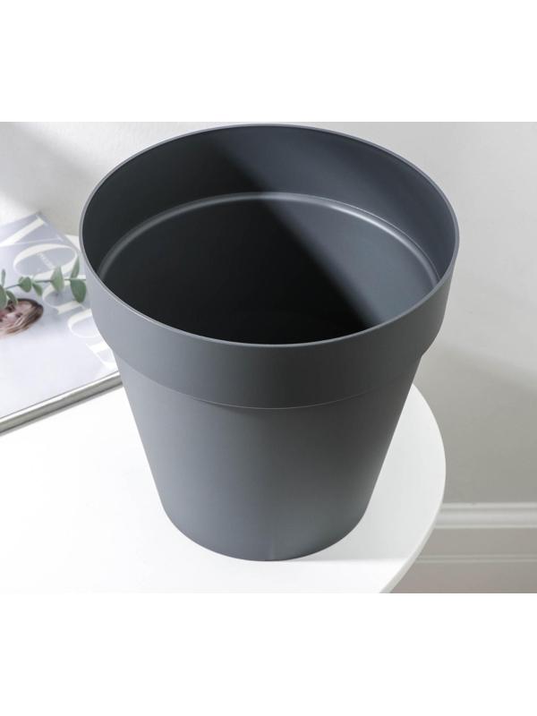 Кашпо для цветов со вставкой Tarragon, 7 л, d=25 см, h=23 см, цвет серый