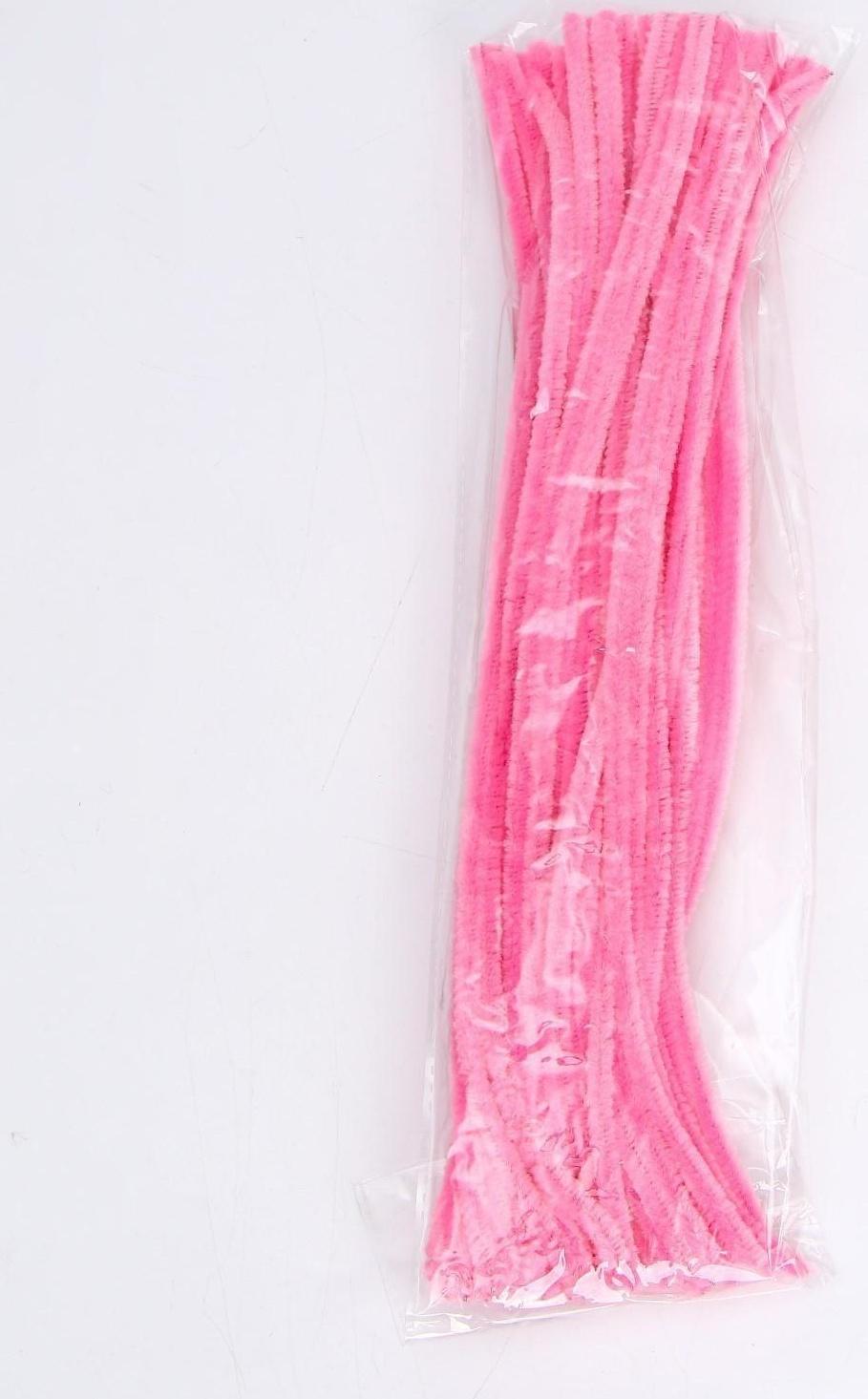 Проволока с ворсом для поделок и декора набор 50 шт., размер 1 шт. 30 × 0,6 см, цвет розовый