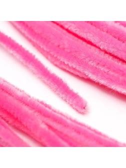 Проволока с ворсом для поделок и декора набор 50 шт., размер 1 шт. 30 × 0,6 см, цвет розовый