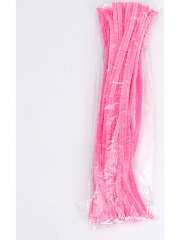 Проволока с ворсом для поделок и декора набор 50 шт., размер 1 шт. 30 × 0,6 см, цвет розовый