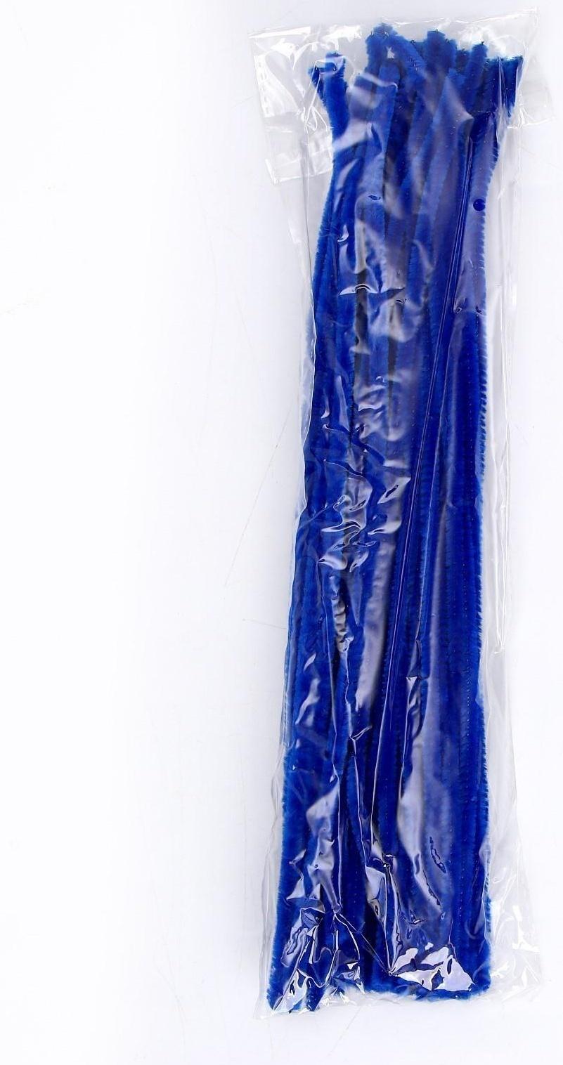 Проволока с ворсом для поделок и декора набор 50 шт., размер 1 шт. 30 × 0,6 см, цвет синий