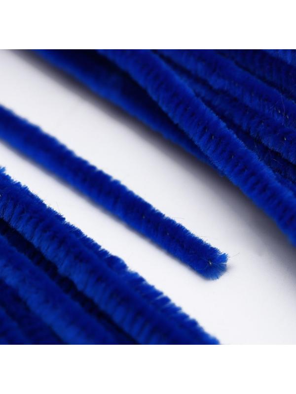Проволока с ворсом для поделок и декора набор 50 шт., размер 1 шт. 30 × 0,6 см, цвет синий