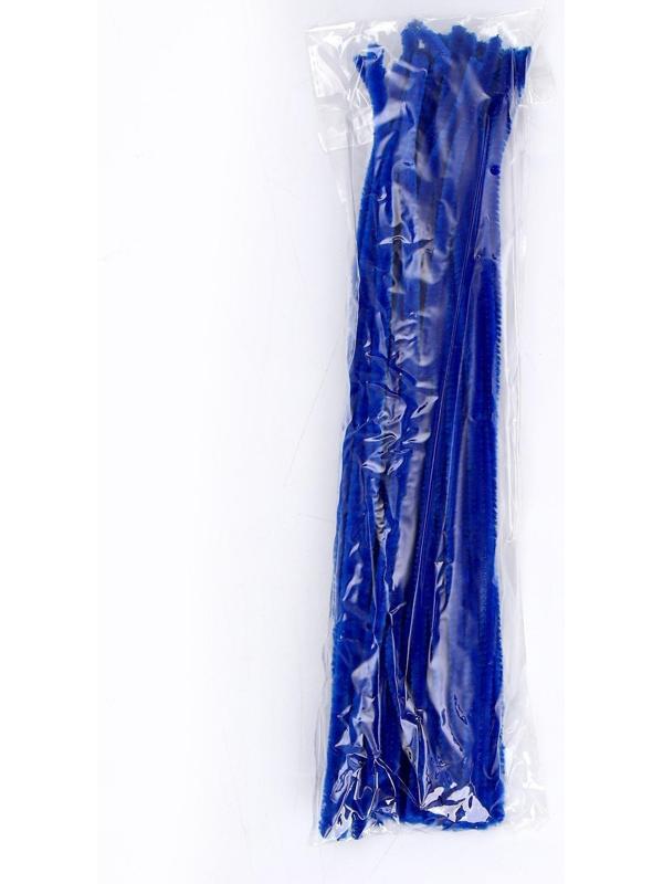 Проволока с ворсом для поделок и декора набор 50 шт., размер 1 шт. 30 × 0,6 см, цвет синий